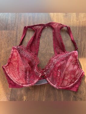 Victoria's Secret Burgundy Lace Racerback Bra